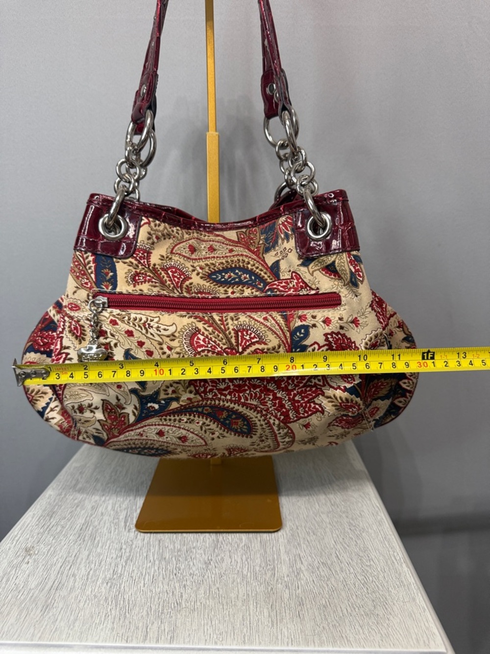 KATHY Women’s Van Zeeland Red Floral Shoulder Purse Y2K Handbag Vintage - Picture 7 of 9
